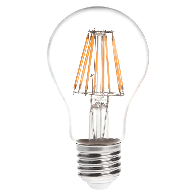 A19 E26/E27 8W LED Vintage Antique Filament Light Bulb, 75W Equivalent, 4-Pack, AC100-130V or 220-240V A19 E26/E27 8W LED Vintage Antique Filament Light Bulb, 75W Equivalent, 4-Pack, AC100-130V or 220-240V